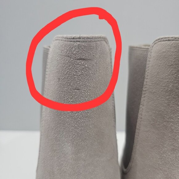 Vince Kimmy Ankle Bootie Womens 10 Gray Suede Pull On Block Heel Minimalist Fall - Picture 5 of 14